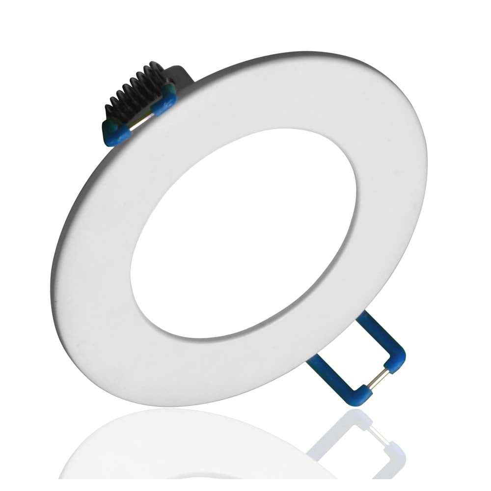 NICOR DLE3 Series 3 in. Round White Flat Panel LED Downlight in 2700K