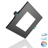 DLE4 Series 4 in. Square Black Flat Panel LED Downlight in 2700K