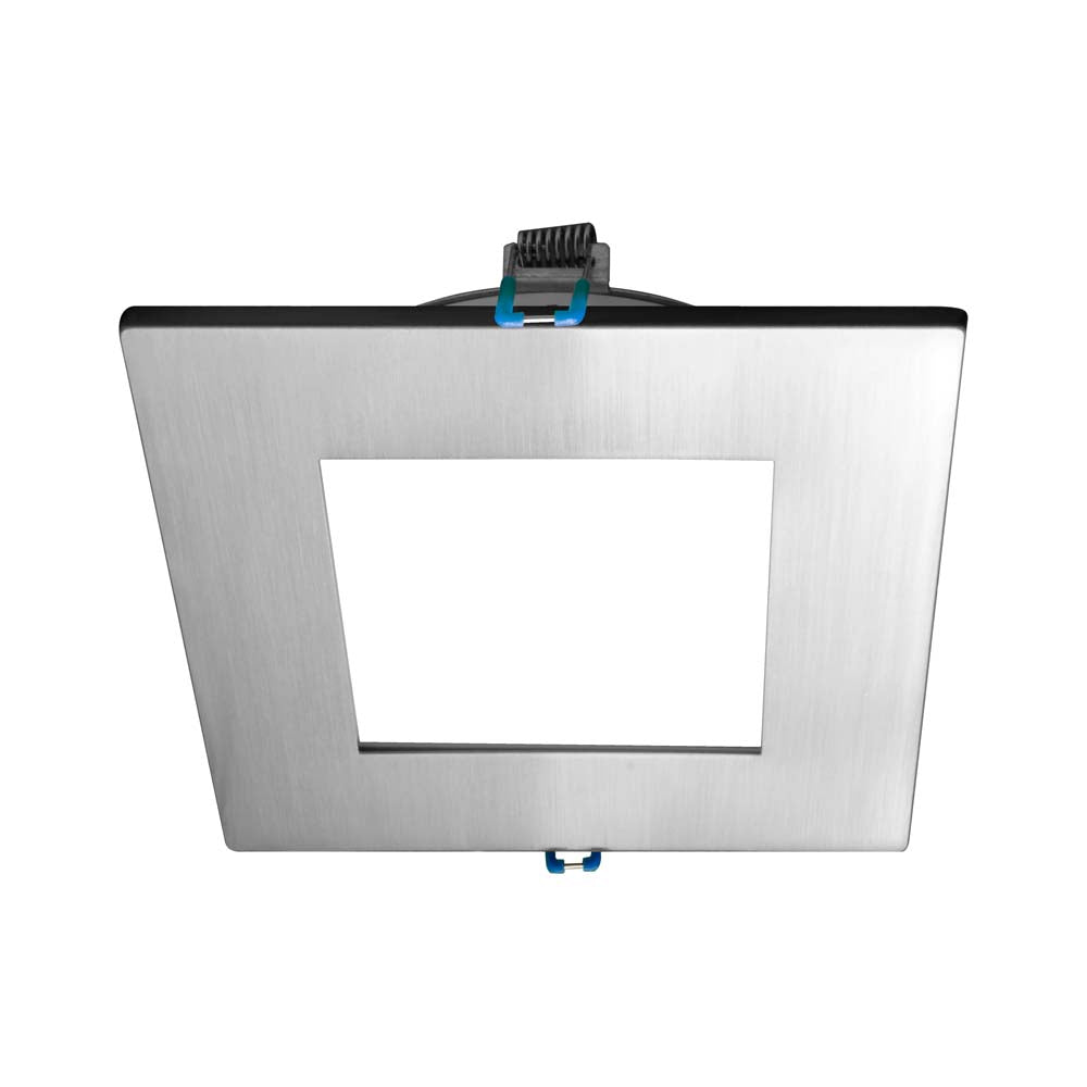 DLE4 Series 4 in. Square Nickel Flat Panel LED Downlight in 3000K