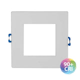 DLE4 Series 4 in. Square White Flat Panel LED Downlight in 3000K - BulbAmerica