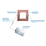DLE6 Series 6 in. Square Aged Copper Flat Panel LED Downlight in 3000K_2