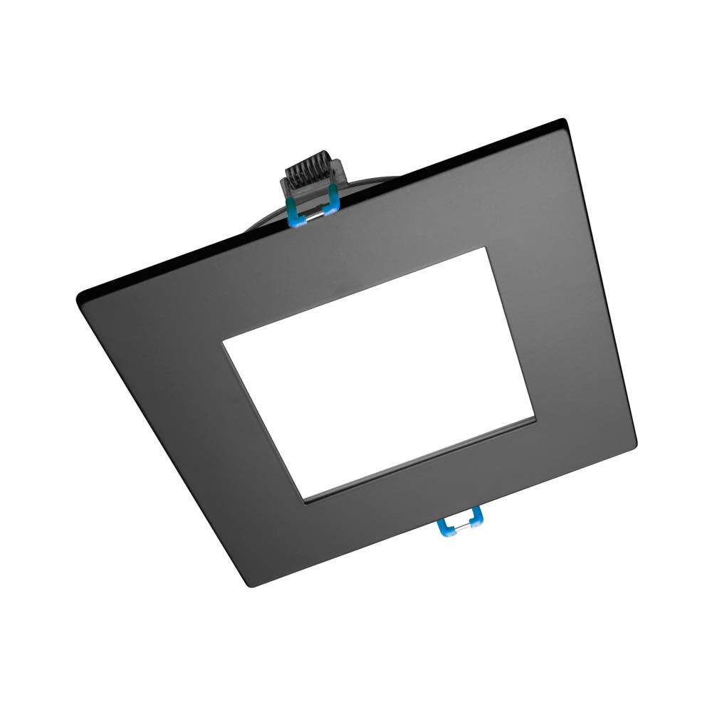 DLE6 Series 6 in. Square Black Flat Panel LED Downlight in 3000K