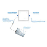 DLE6 Series 6 in. Square White Flat Panel LED Downlight in 4000K_2