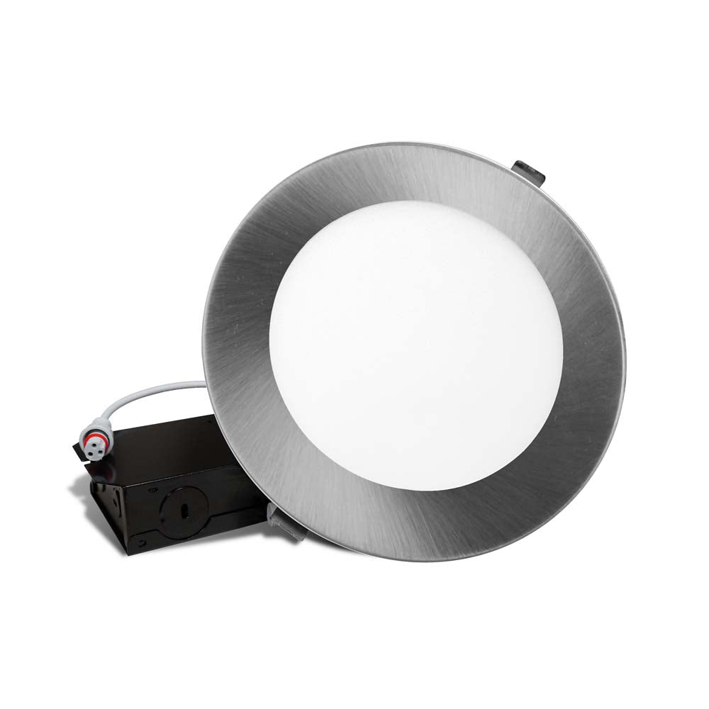 Nicor DLE6 Selectable 6 in. Nickel Remodel LED Downlight Kit - 75w-equiv