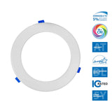 NICOR DLE8 Series 8 in. Round White Flat Panel LED Downlight in 2700K - BulbAmerica