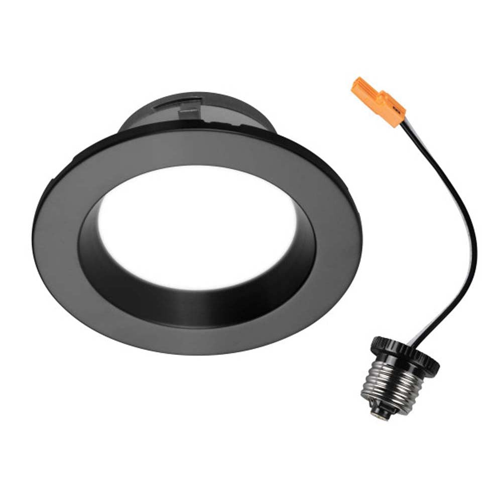 DLE8 Series 8 in. Round Black Flat Panel LED Downlight in 5000K