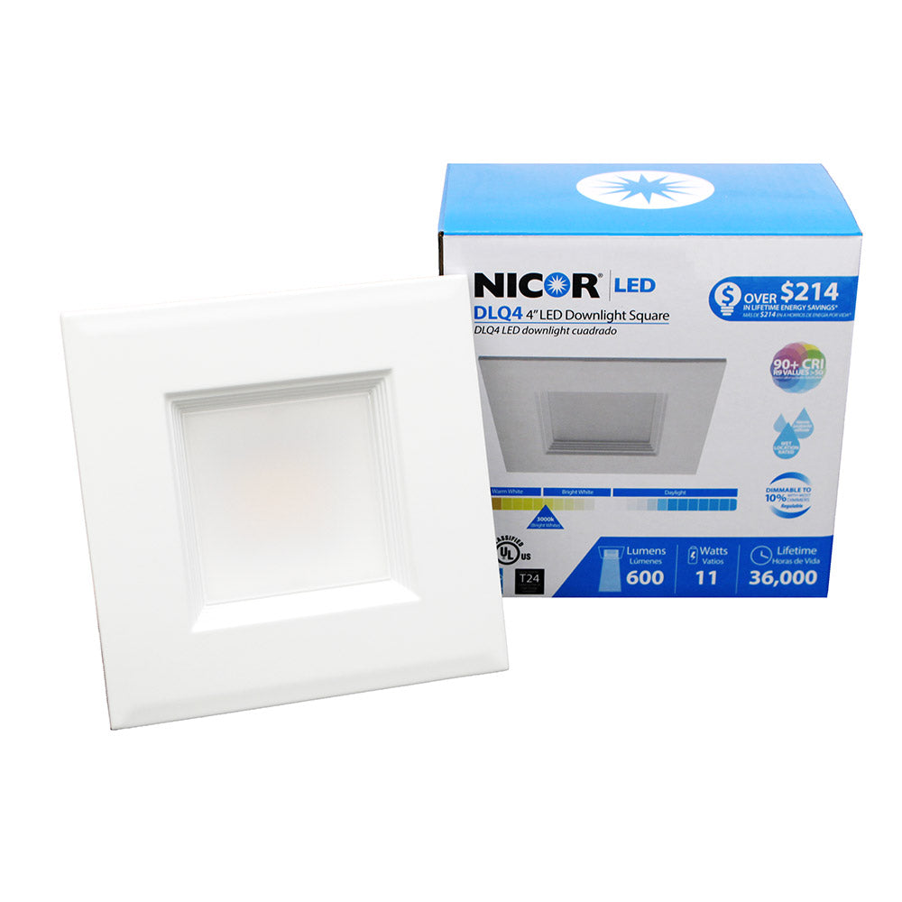 NICOR 4 in. Square LED Downlight Retrofit Kit in 2700K