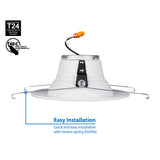 DLR56 (v5) 5in/6in 800LM Recessed LED Downlight, 2700K, White Faceplate_3