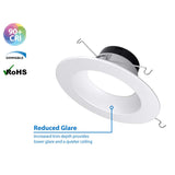 Nicor 5-6 in. Selectable CCT in White LED Recessed Downlight, Dimmable - BulbAmerica