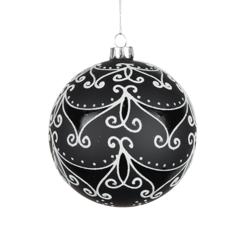 Vickerman 4 in. Black Glass Ball Christmas Ornament