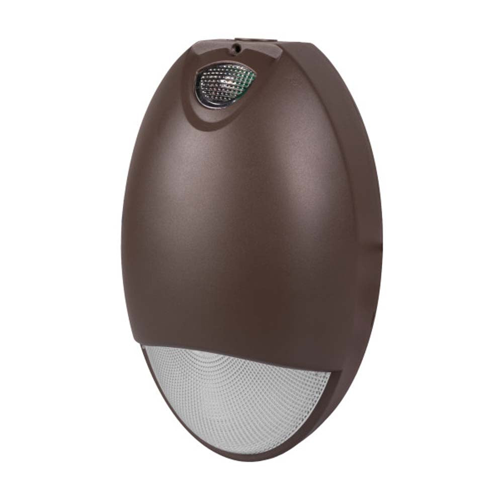Bronze Outdoor LED Teardrop Emergency Wall Pack with Photocell 5000K