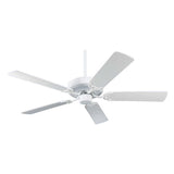 52 in. White Ceiling Fan with Matte White Blades, Dual Mount
