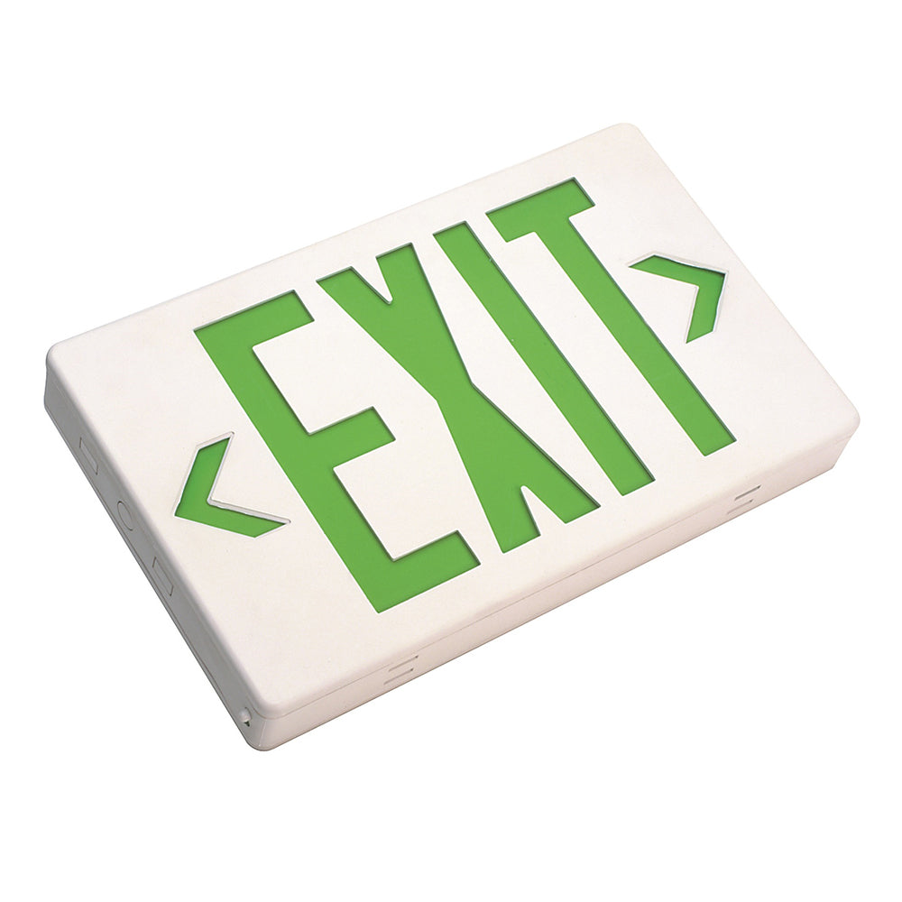 NICOR LED Emergency Exit Sign with Green Lettering