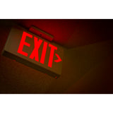 NICOR LED Emergency Exit Sign with Red Lettering - BulbAmerica