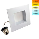 4in square LED Downlight Selectable CCT Dimmable - 65w Replacement
