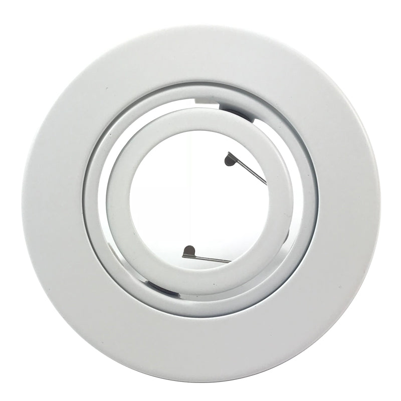 MR16 Recessed Lighting Trim 4" Adjustable to fit 3" Can - White Gimbal Ring Trim