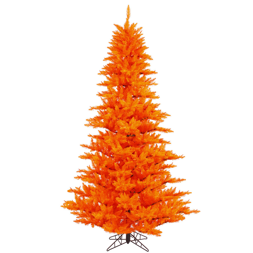 Vickerman Unlit 3' x 25" Orange Fir Artificial Tree 234 PVC Tips - Plastic stand