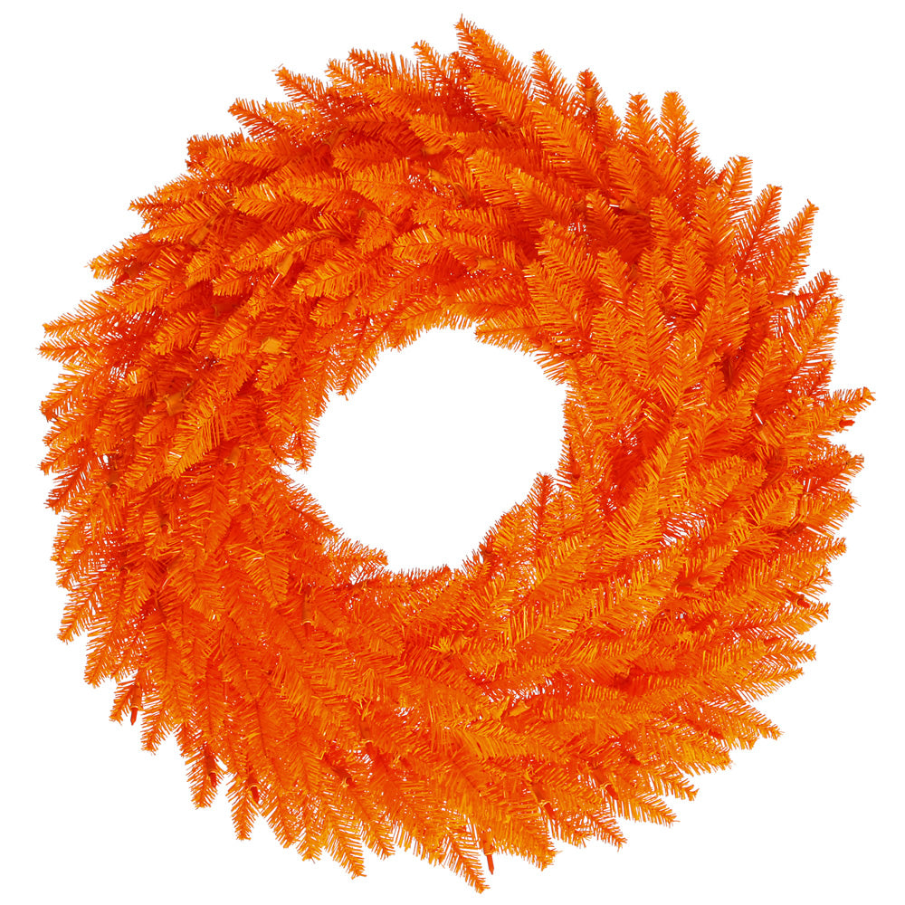 Unlit 30" Orange Fir Artificial Wreath - 260 PVC Tips