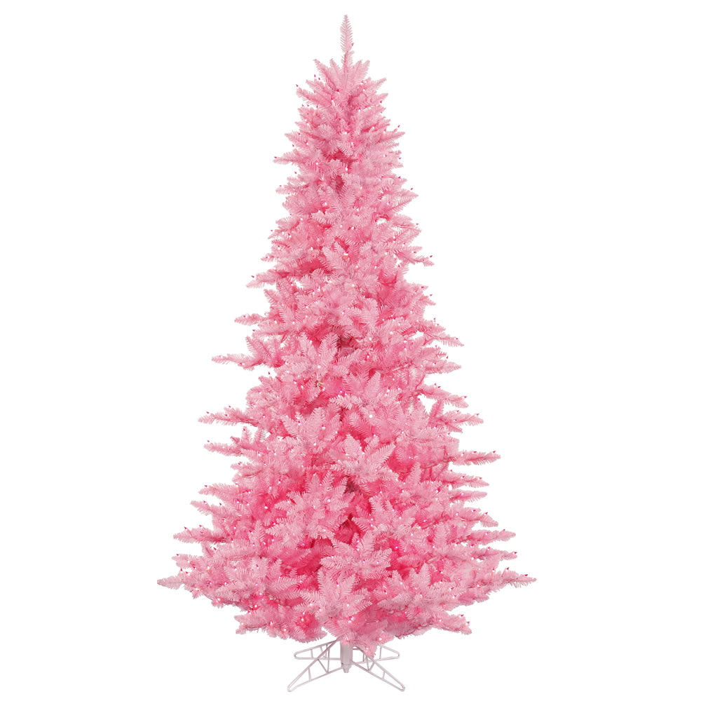 Vickerman 3' Pink Fir Artificial Tree 234 PVC Tips and 100 Pink Dura-Lit Lights