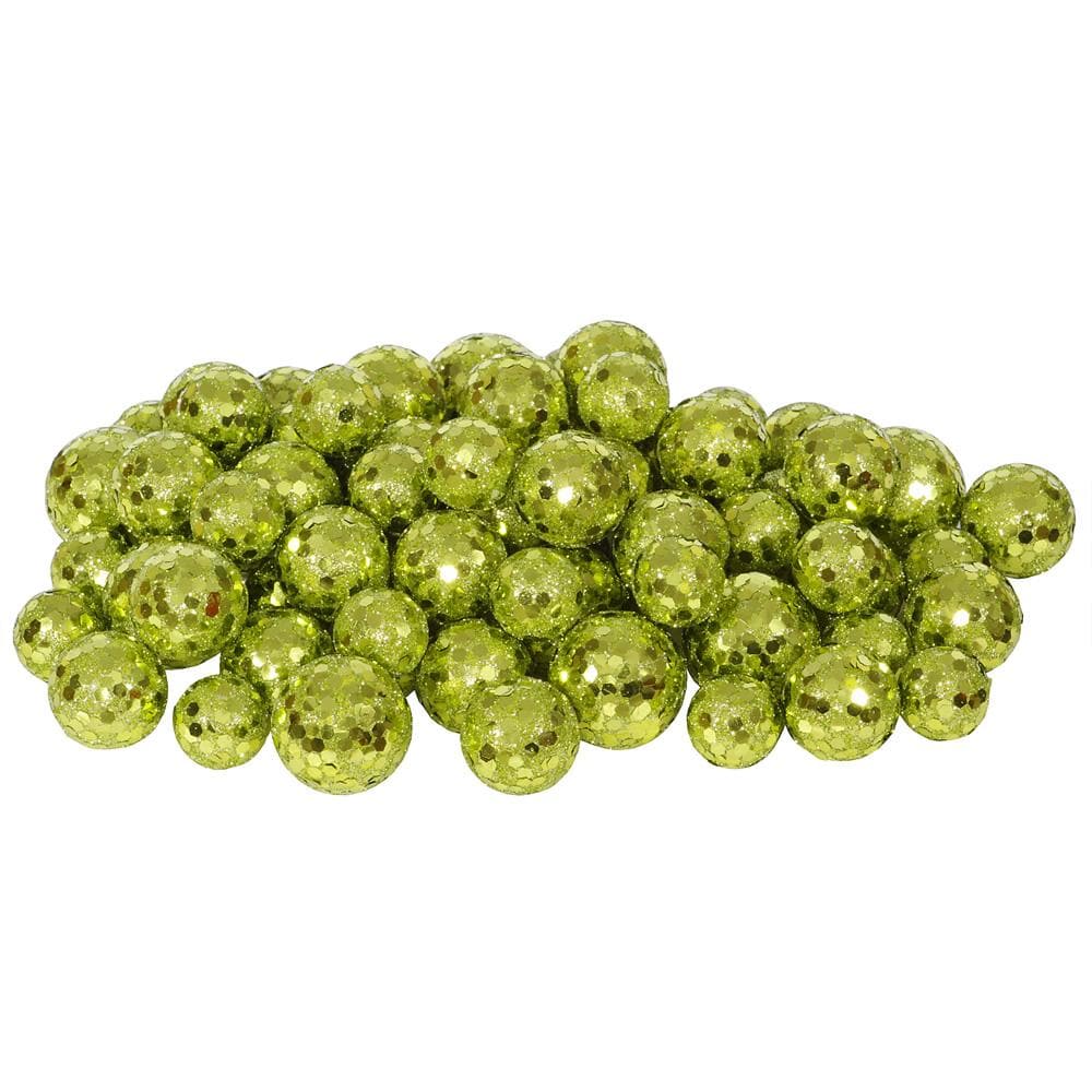 20-25-30MM Lime Glitt Ball 72/Bag
