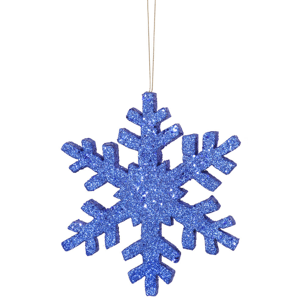 Vickerman 18 in. Blue Outdoor Glitter Snowflake Christmas Ornament