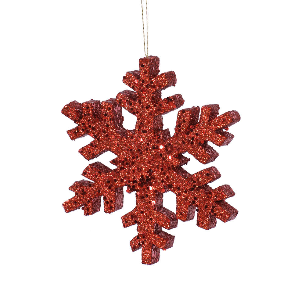 Vickerman 24 in. Red Outdoor Glitter Snowflake Christmas Ornament