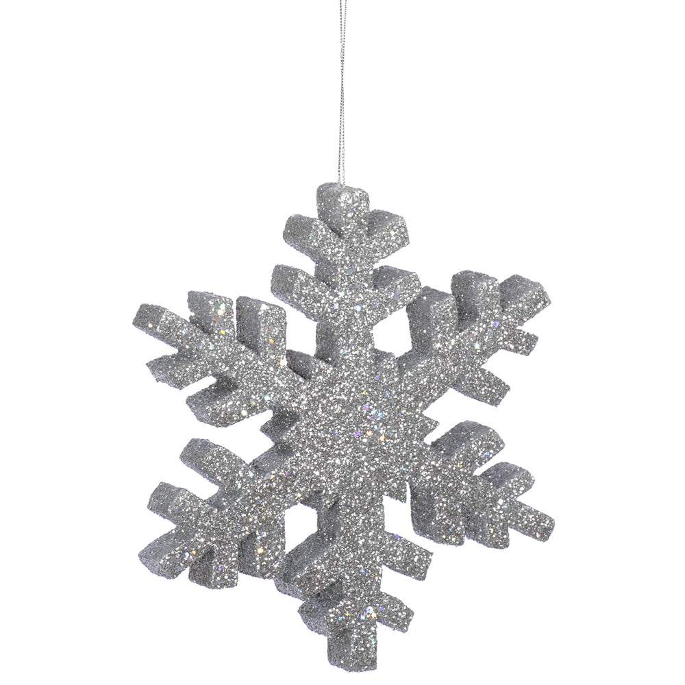 Vickerman 18 in. Silver Outdoor Glitter Snowflake Christmas Ornament
