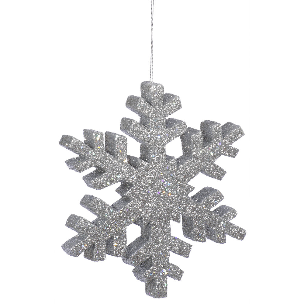 Vickerman 12 in. Silver Outdoor Glitter Snowflake Christmas Ornament