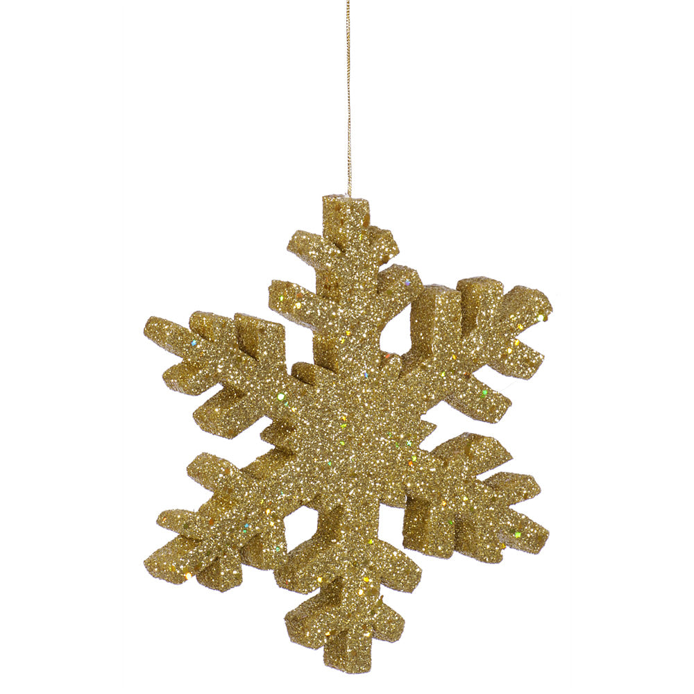 Vickerman 30 in. Gold Outdoor Glitter Snowflake Christmas Ornament