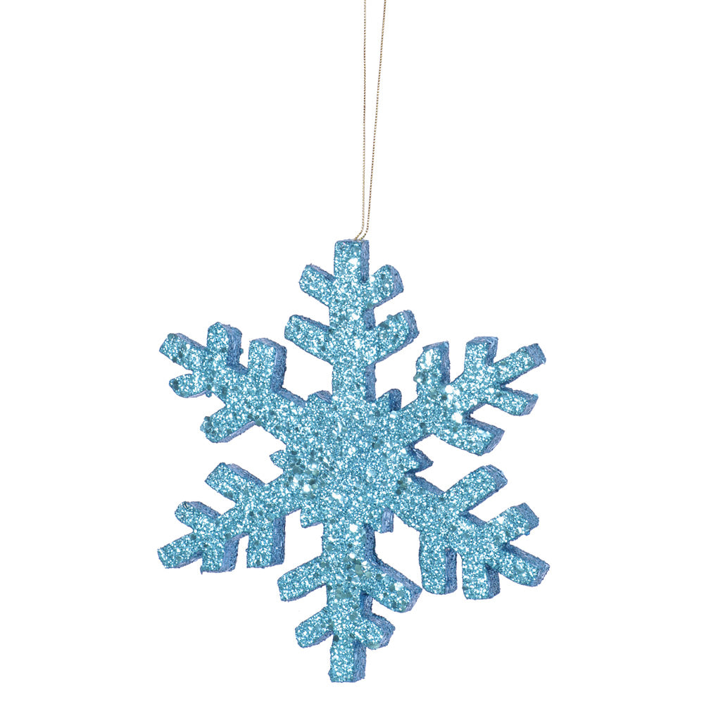 Vickerman 18 in. Turquoise Outdoor Glitter Snowflake Christmas Ornament