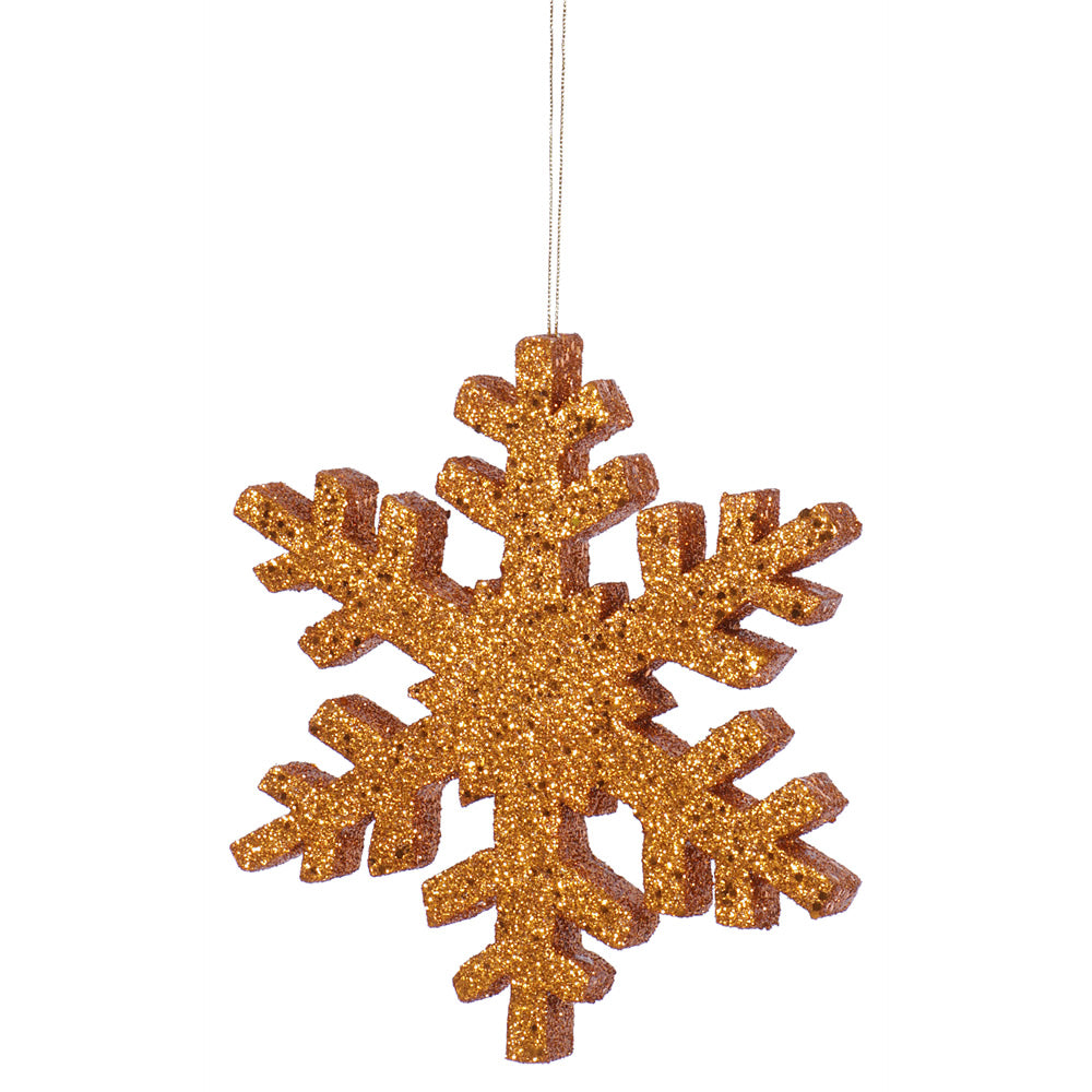 Vickerman 8 in. Copper Outdoor Glitter Snowflake Christmas Ornament