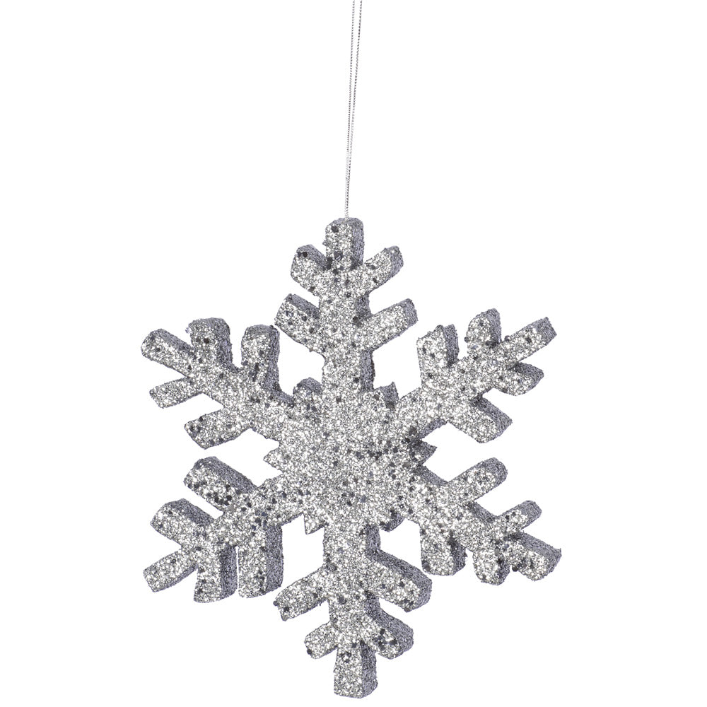 Vickerman 18 in. Antique Silver Outdoor Glitter Snowflake Christmas Ornament