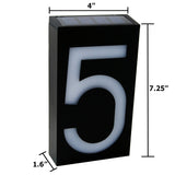 Waterproof Solar Power LED Address Number Door Wall Plate Light Sign - Digit 5_2