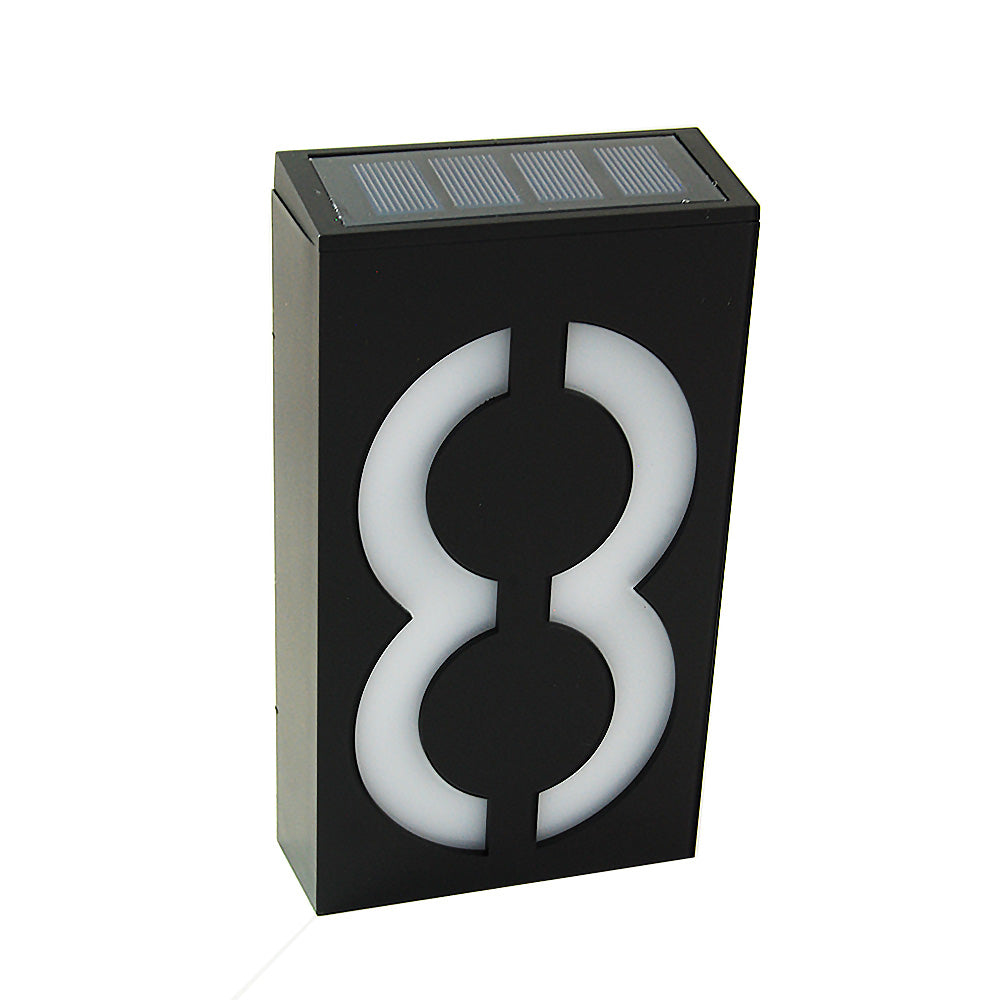 Waterproof Solar Power LED Address Number Door Wall Plate Light Sign - Digit 8