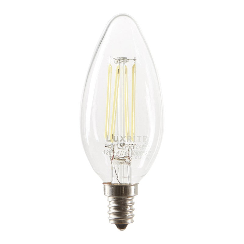 Luxrite Antique Filament LED 4.5 Watt 2700K E12 Chandelier Light Bulb