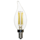 Luxrite Antique Filament LED 4 Watt 4000K E12 Chandelier Clear Light Bulb