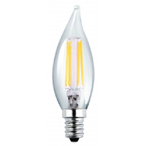 Luxrite Antique Filament LED 4 Watt 4100K E12 Chandelier Clear Light Bulb