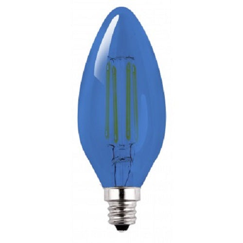 Luxrite Antique Filament LED 4 Watt Blue E12 Chandelier Light Bulb