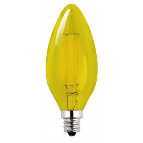 Luxrite Antique Filament LED 4 Watt Yellow E12 Chandelier Light Bulb