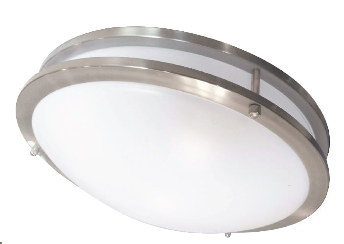 Luxrite 18W 12 in. LED Ceiling Fixture 3000k Chrome Finish Frosted Glass Dome