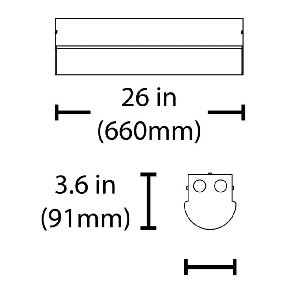 LSC Series 2 Ft. Linear LED Strip Light Fixture in 4000K – BulbAmerica