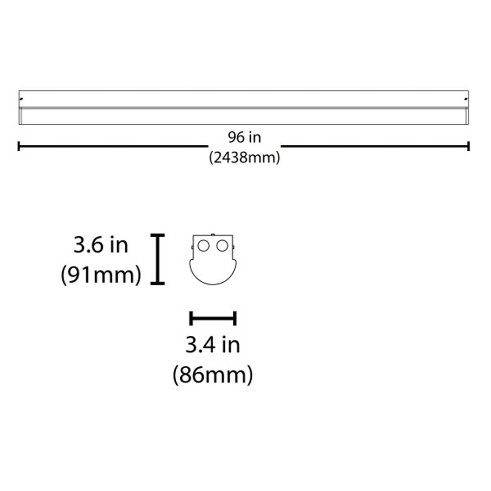 LSC Series 8 Ft. Linear LED Strip Light Fixture in 3500K – BulbAmerica