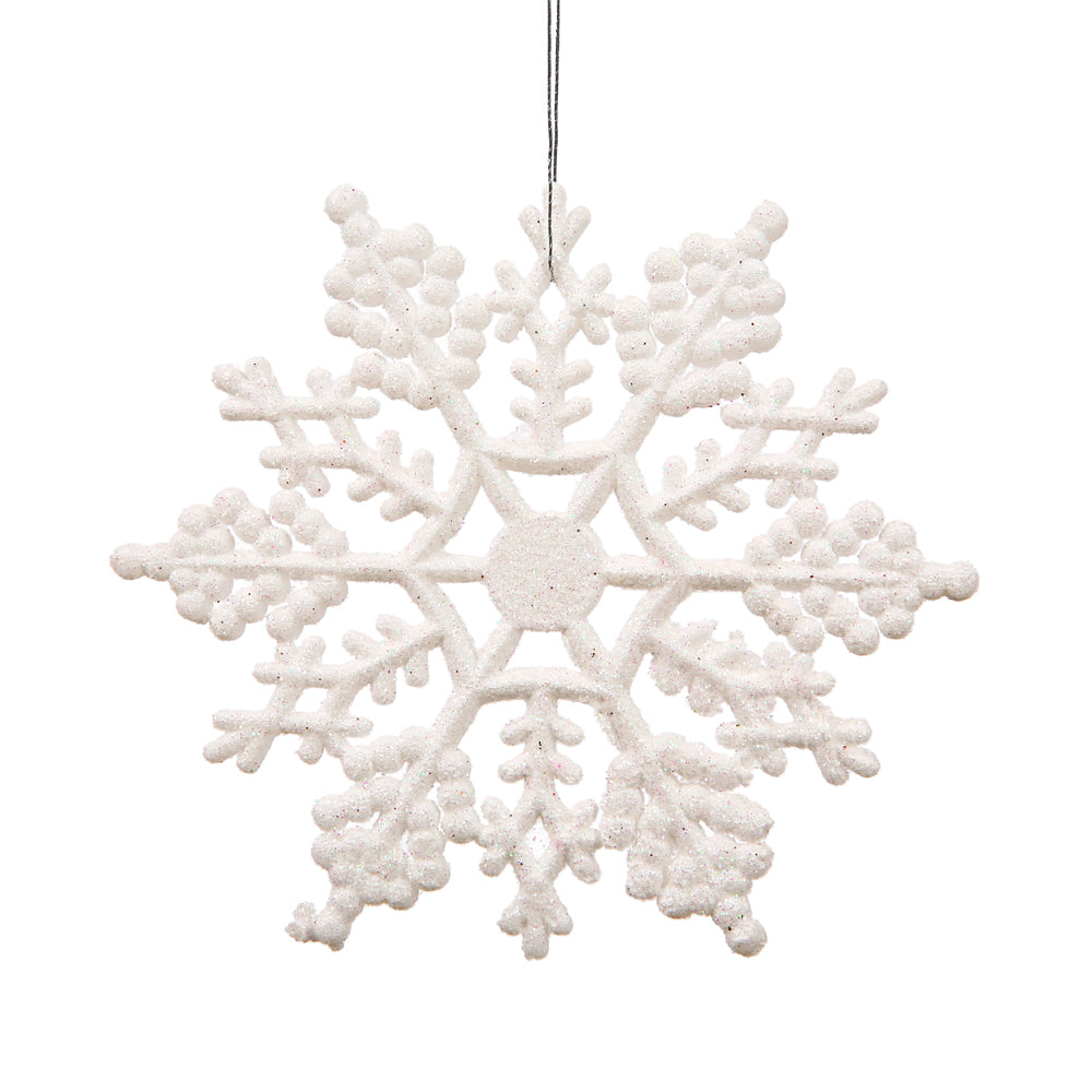 Vickerman 8 in. White Glitter Snowflake Christmas Ornament