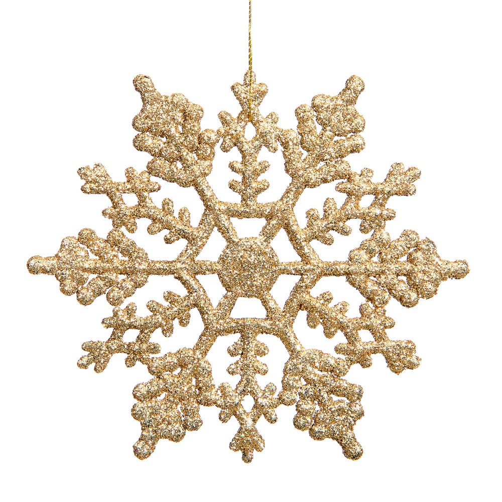 Vickerman 8 in. Gold Glitter Snowflake Christmas Ornament