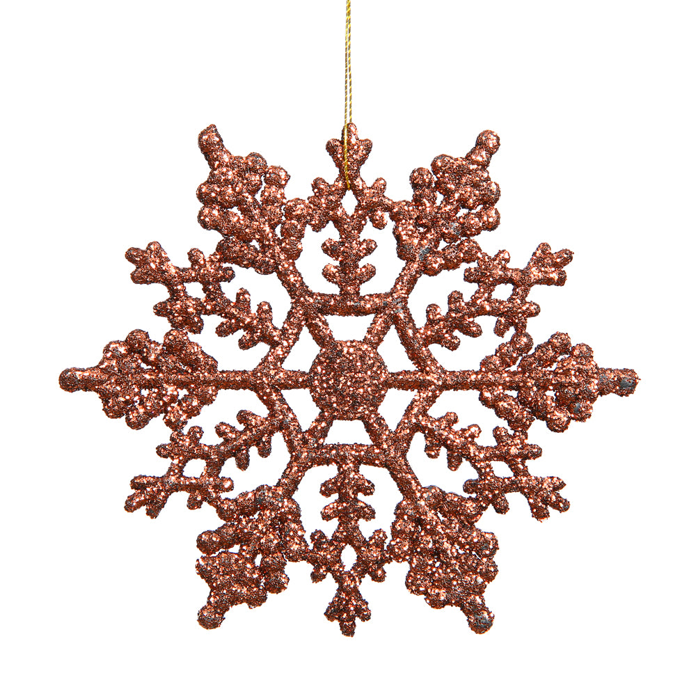 Vickerman 8 in. Mocha Glitter Snowflake Christmas Ornament