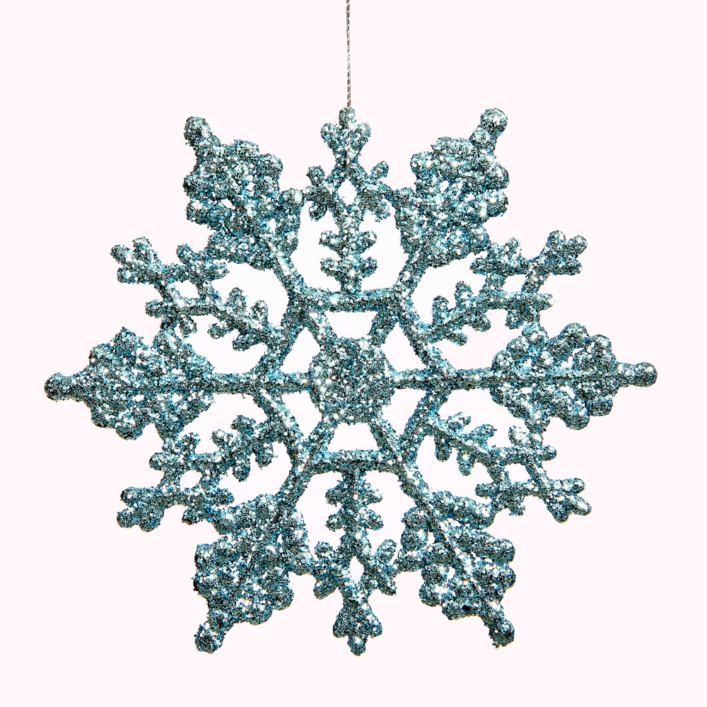 Vickerman 4 in. Baby Blue Glitter Snowflake Christmas Ornament