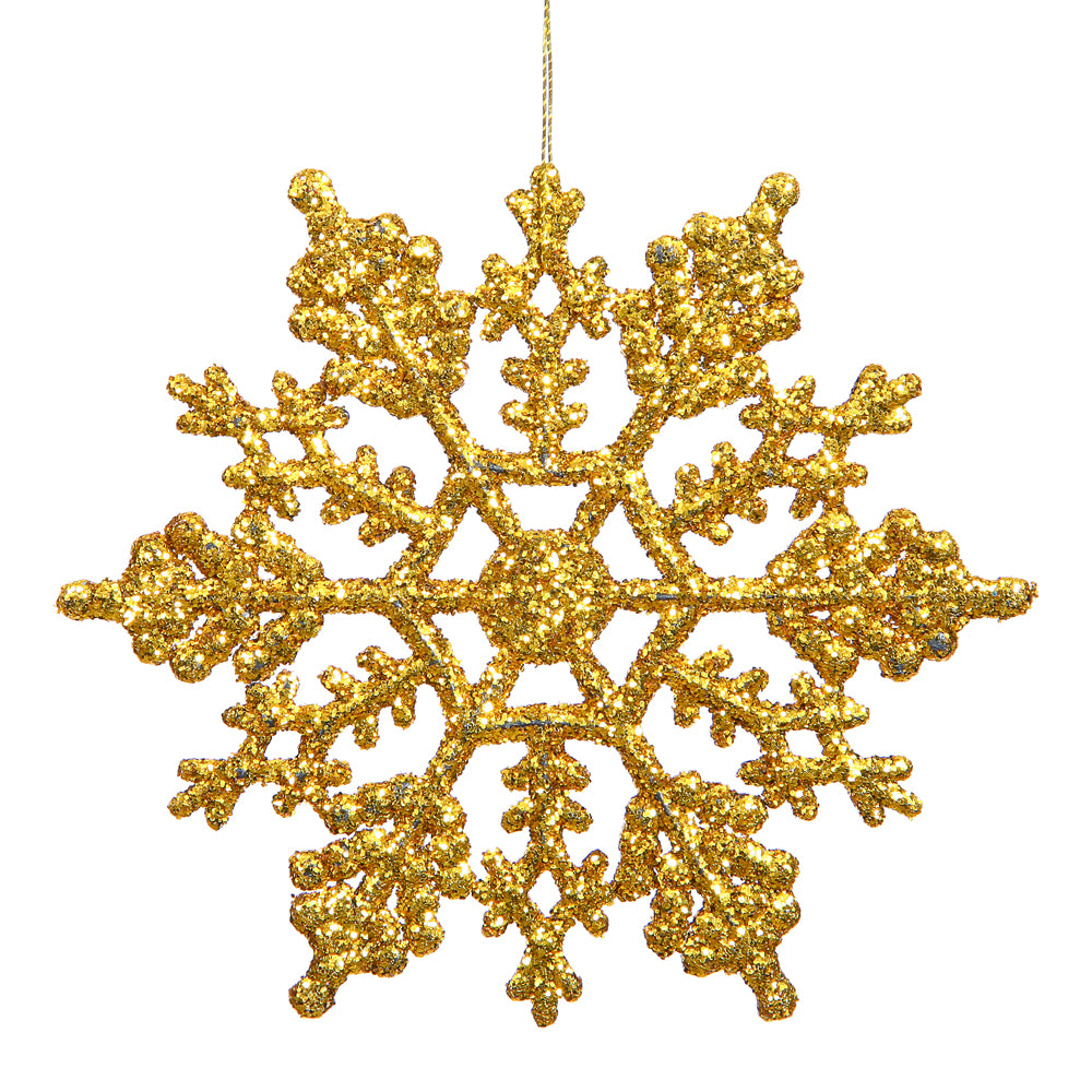 Vickerman 4 in. Red-White Glitter Snowflake Christmas Ornament