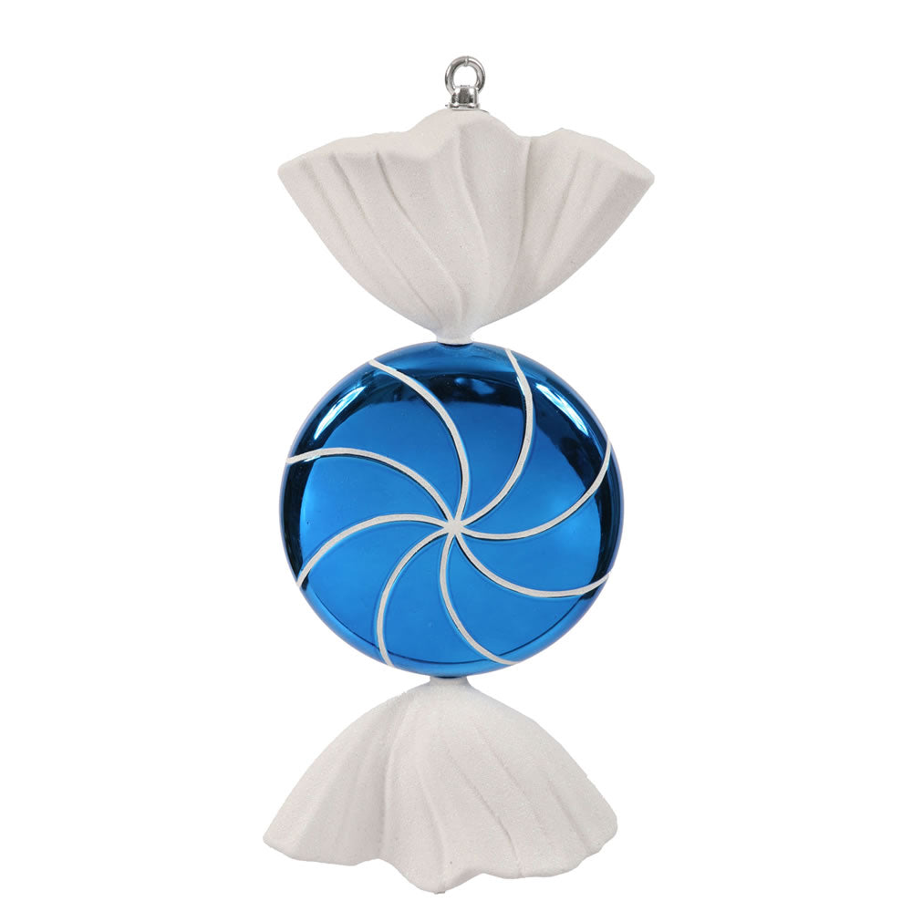 Vickerman 18.5 in. Blue-White swirl Candy Candy Christmas Ornament