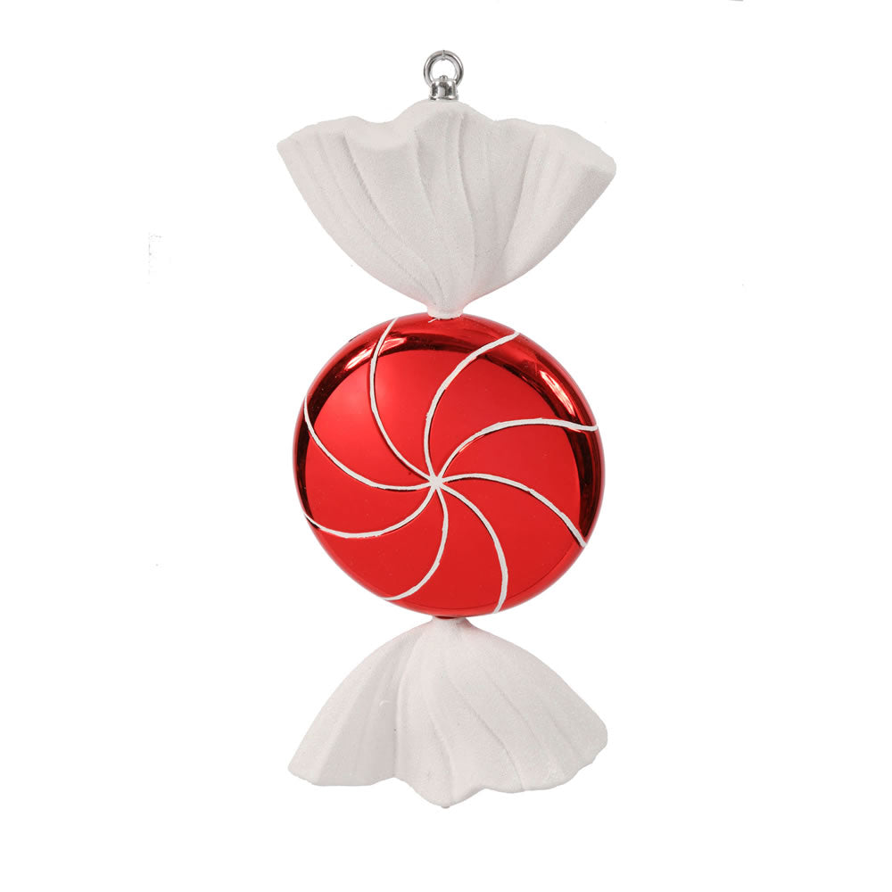 Vickerman 18.5 in. Red-White swirl Candy Candy Christmas Ornament