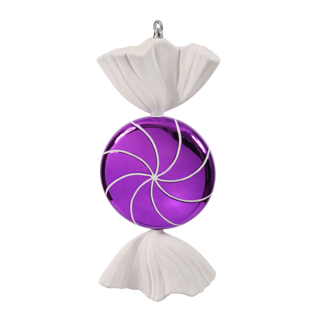 Vickerman 18.5 in. Purple-White swirl Candy Candy Christmas Ornament